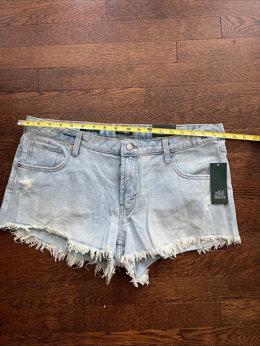 wild fable Light Wash Frayed Hem Denim Shorts
